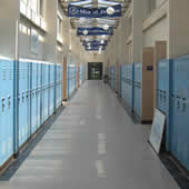 High School classrooms, hallways, laboratory, library and lobby