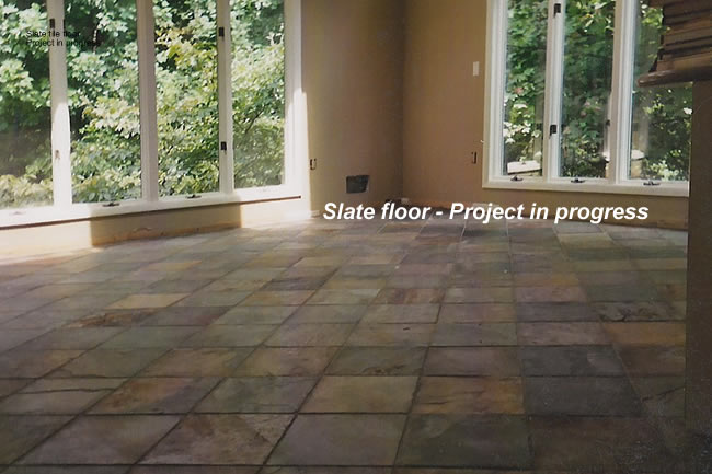 Residential Slate Floor - project in progress
